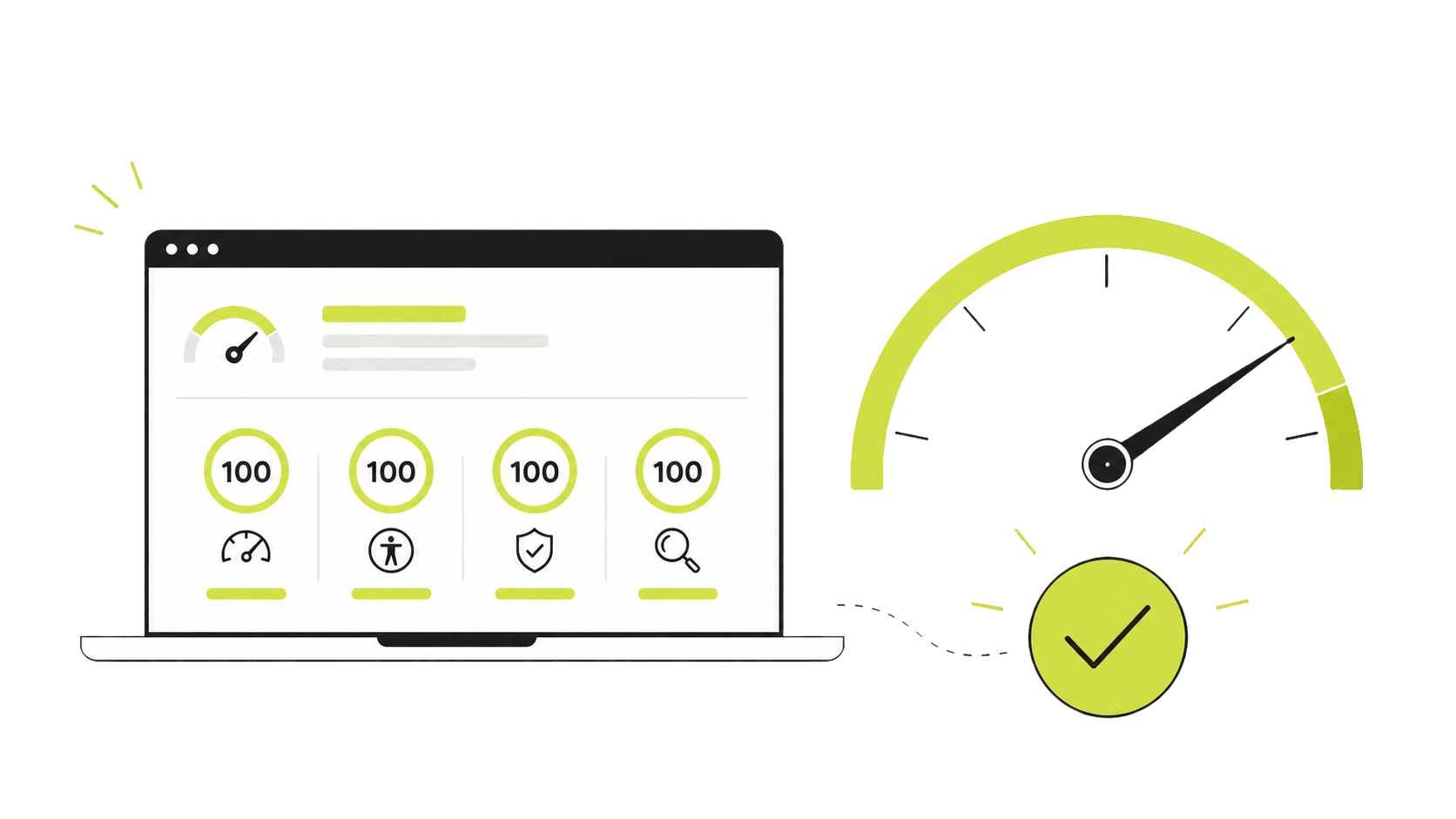Resultados de rendimiento, accesibilidad, buenas prácticas y SEO en PageSpeed Insights